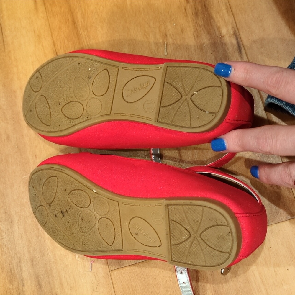 Two Pair Little Angel Red Bow T-strap Dress Shoes And SIP Crayon Boots Size 11 - Picture 12 of 14